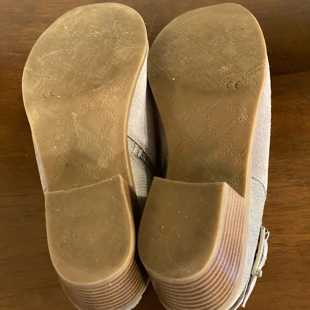 Vionic Dusty Grey Suede Ankle Booties - Picture 6 of 7